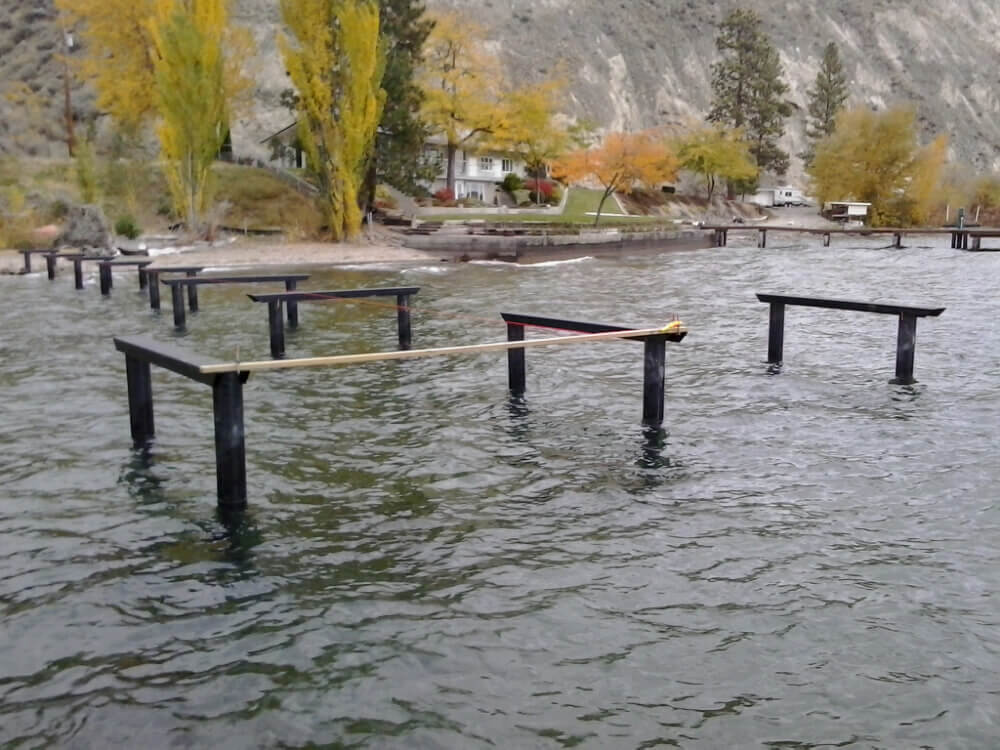 Early dock framing | residential dock construction | Naramata BC