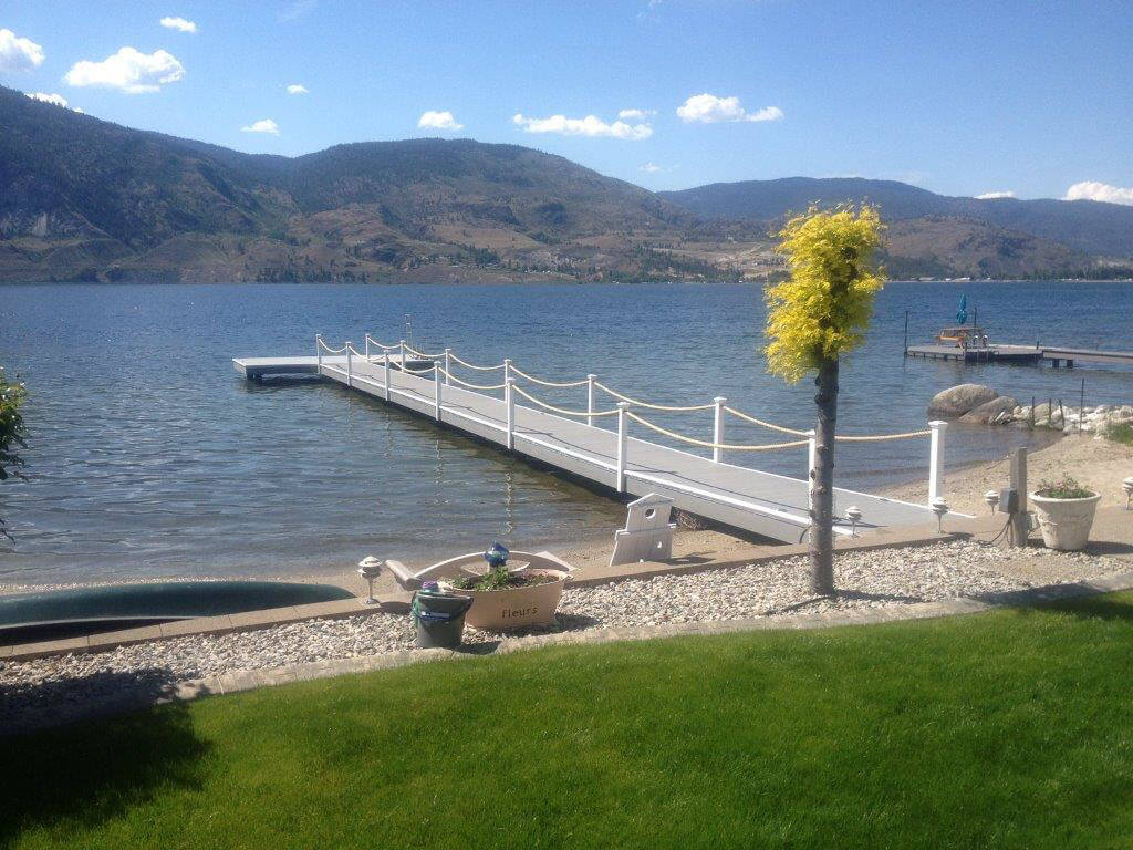 dock on lake spring time